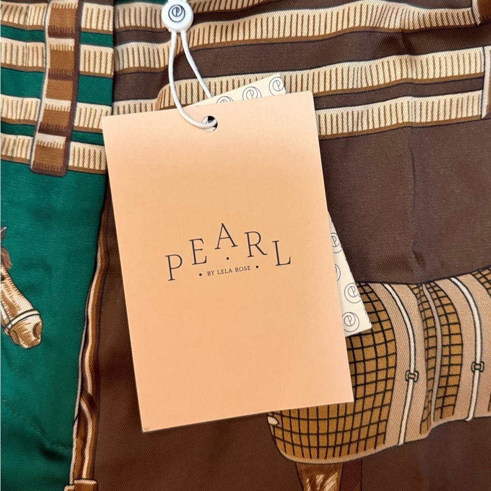 Pearl by lela rose NWT green equestrian twill wide leg pants women’s size 12 - Picture 9 of 10